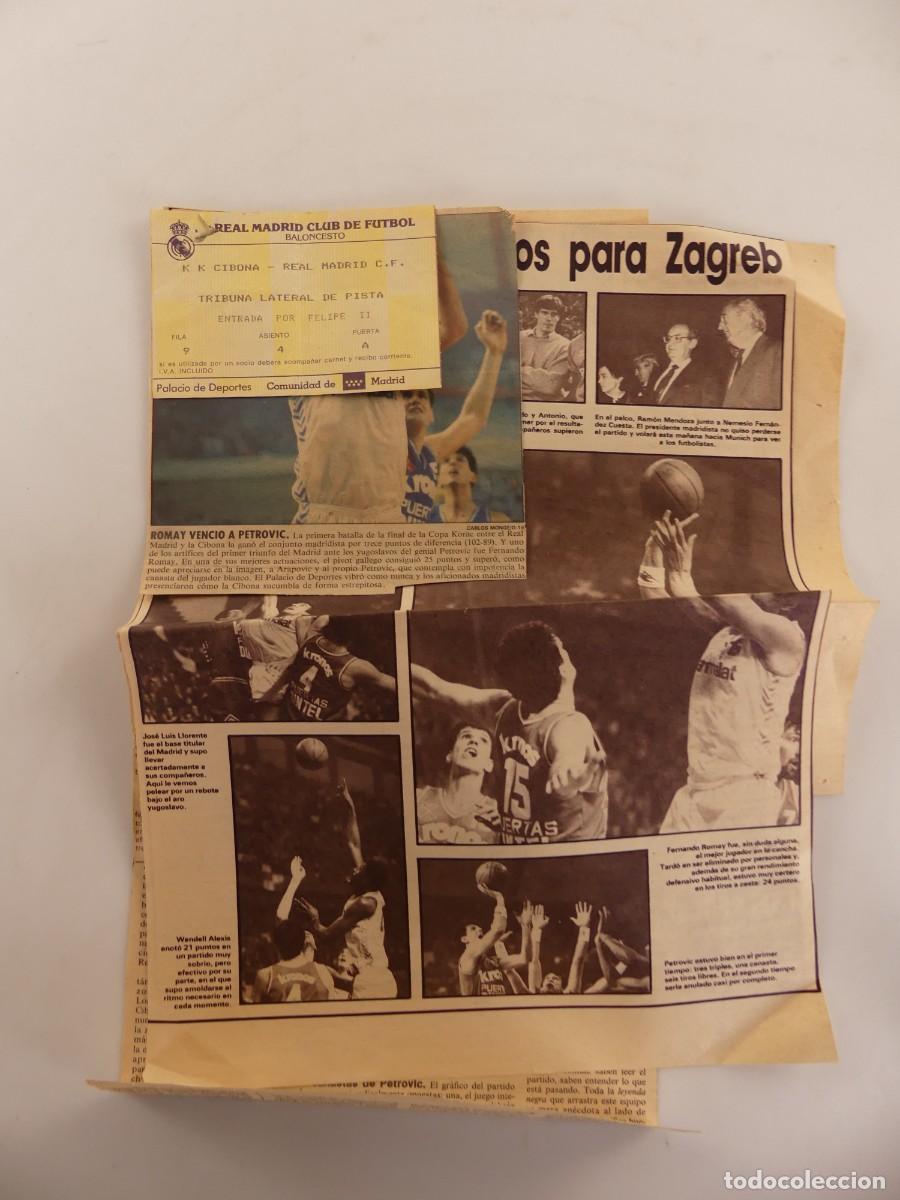 Coleccionismo deportivo: ENTRADA BALONCESTO CIBONA &ndash; REAL MADRID