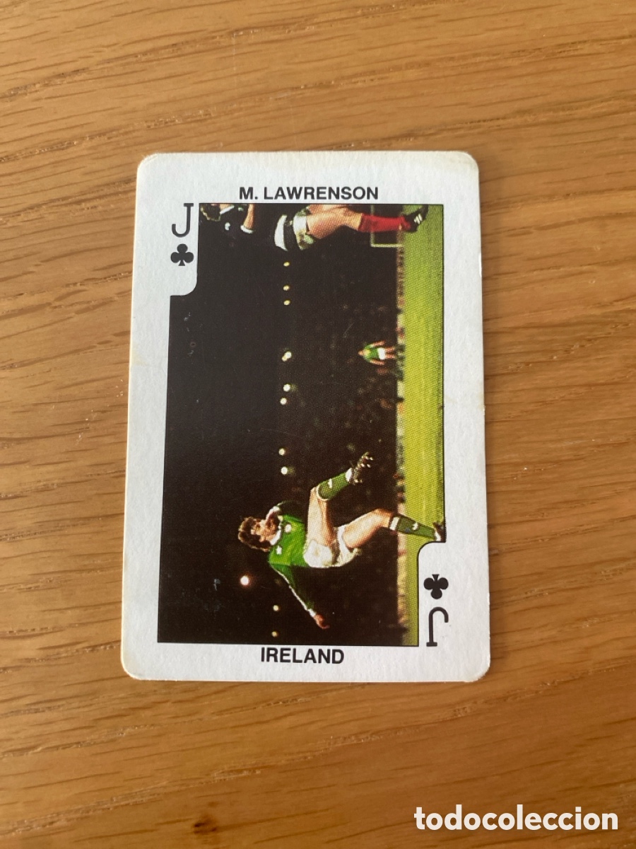 Coleccionismo deportivo: Carta naipe football euro 88 Lawrenson J trebol - Eurocup 1988 no panini album