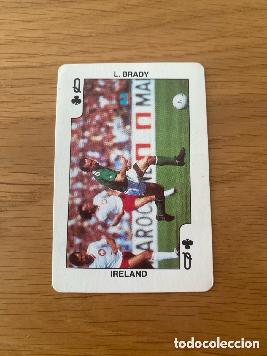 Coleccionismo deportivo: Carta naipe football euro 88 Brady Q trebol - Eurocup 1988 no panini album