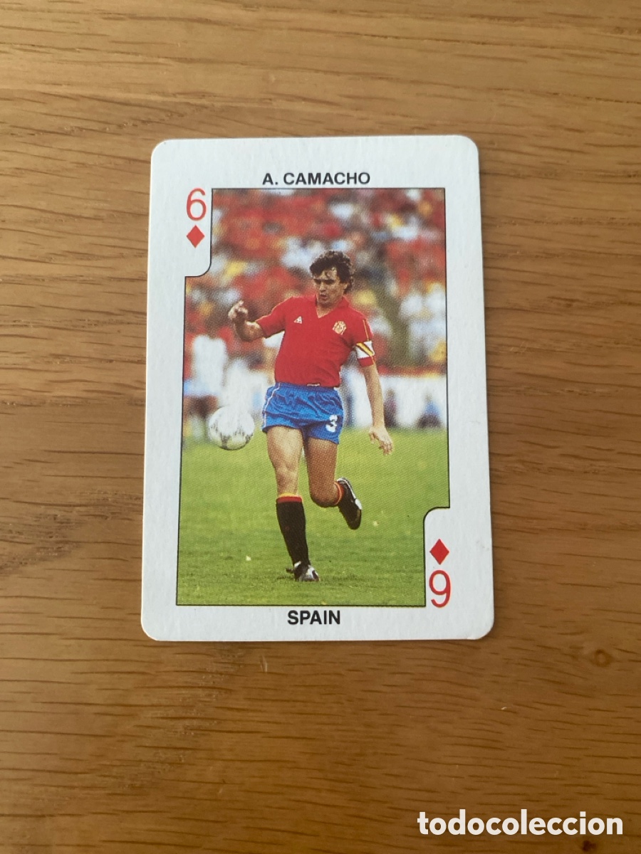 Coleccionismo deportivo: Carta naipe football euro 88 Camacho 6 diamantes - Eurocup 1988 no panini album