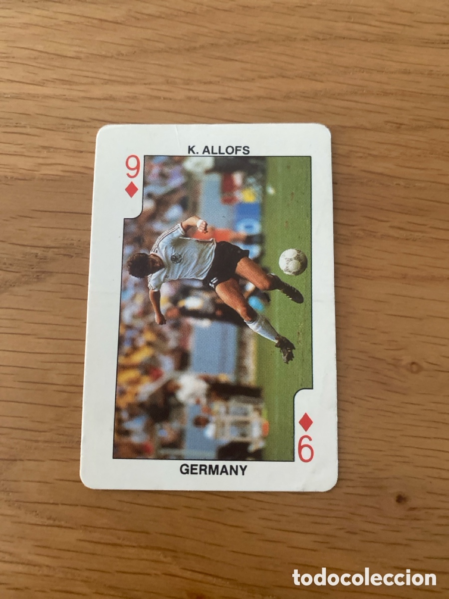 Coleccionismo deportivo: Carta naipe football euro 88 Allofs 9 diamantes - Eurocup 1988 no panini album