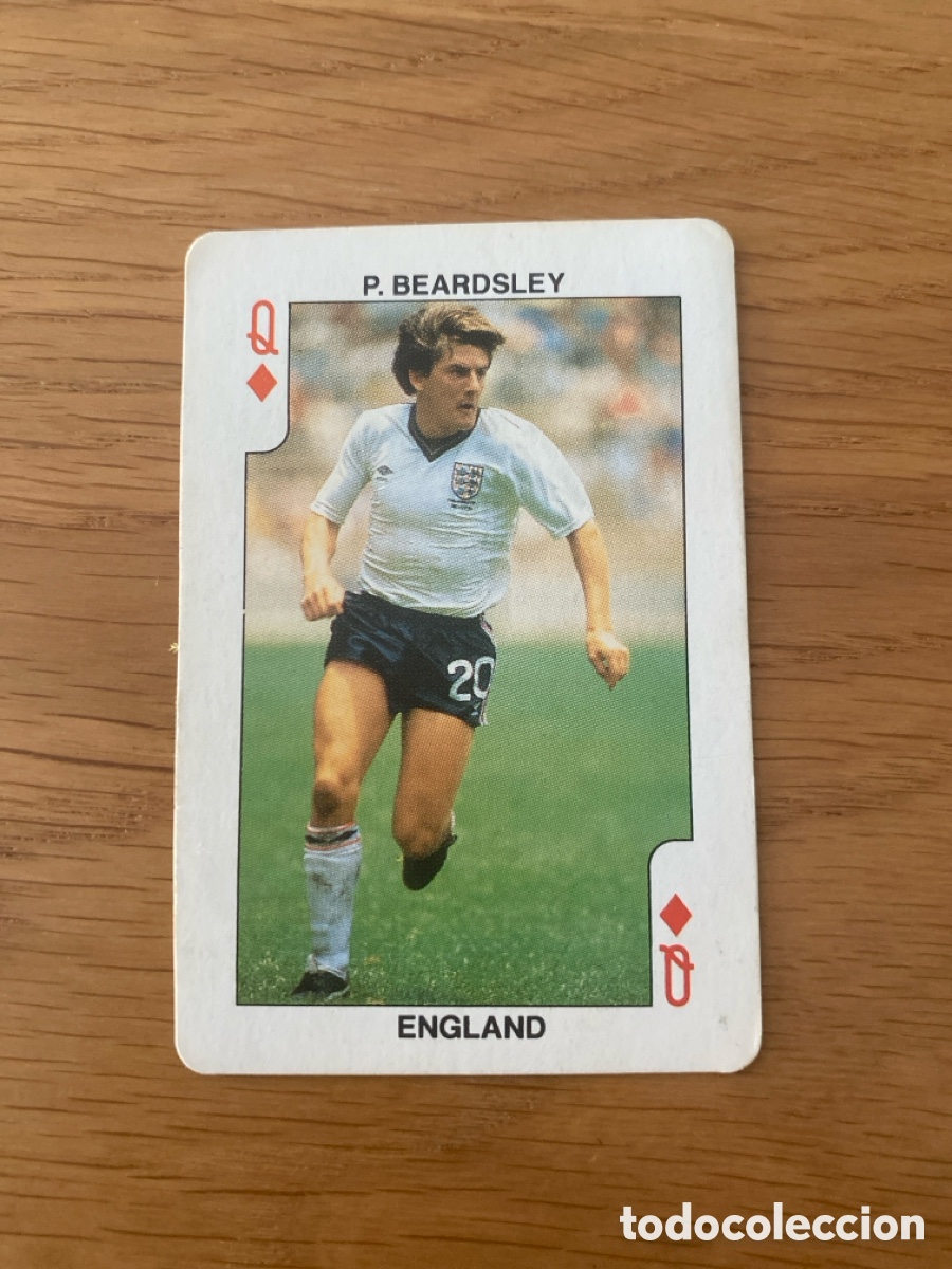 Coleccionismo deportivo: Carta naipe football euro 88 Beardsley Q diamantes - Eurocup 1988 no panini album
