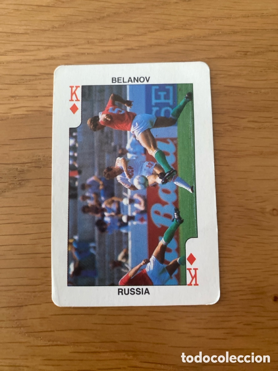 Coleccionismo deportivo: Carta naipe football euro 88 Belanov K diamantes - Eurocup 1988 no panini album