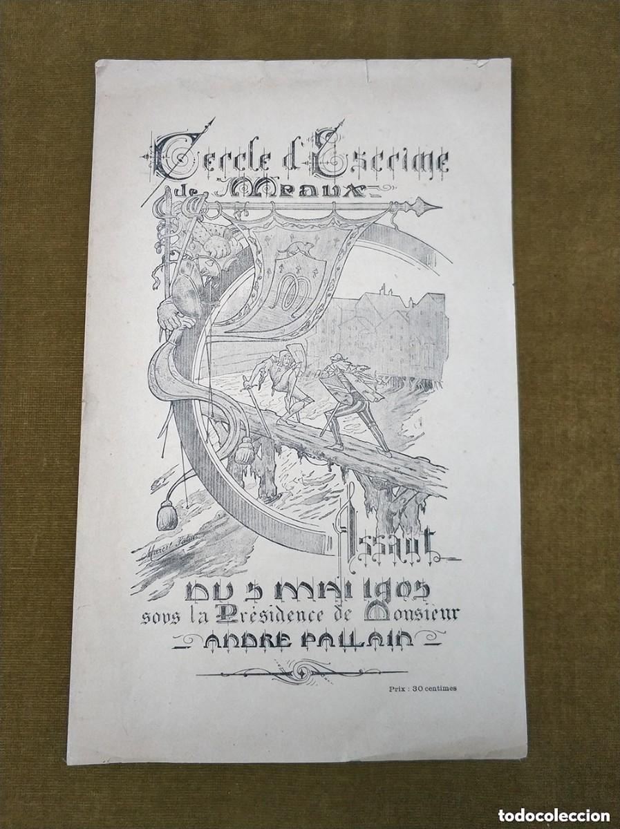 Coleccionismo deportivo: Raro programa esgrima cercle d'escrime de meaux 5 mai 1905 Lucien Gaudin, francia