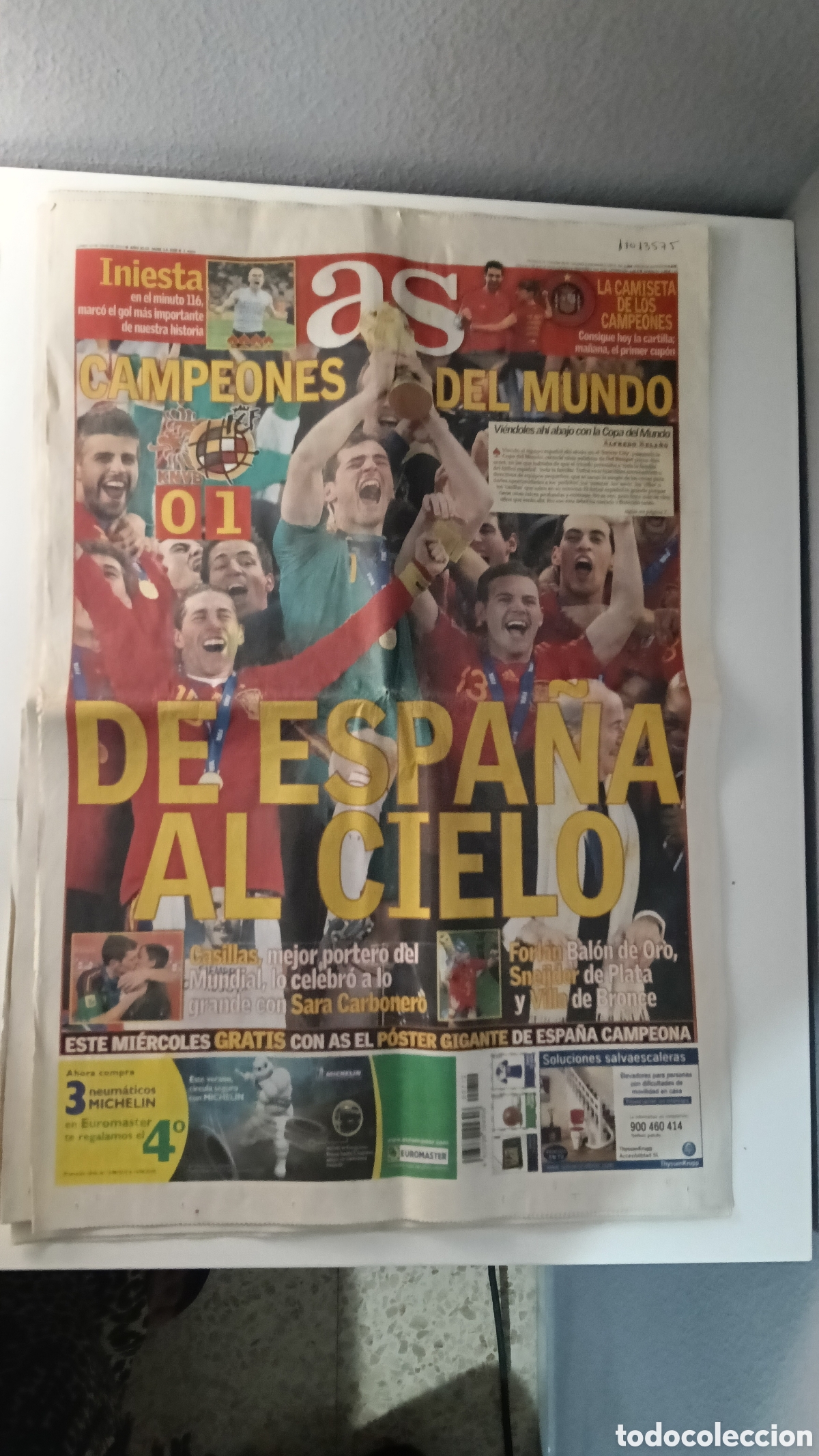 Coleccionismo deportivo: Diario As 2010 Campeones Mundial