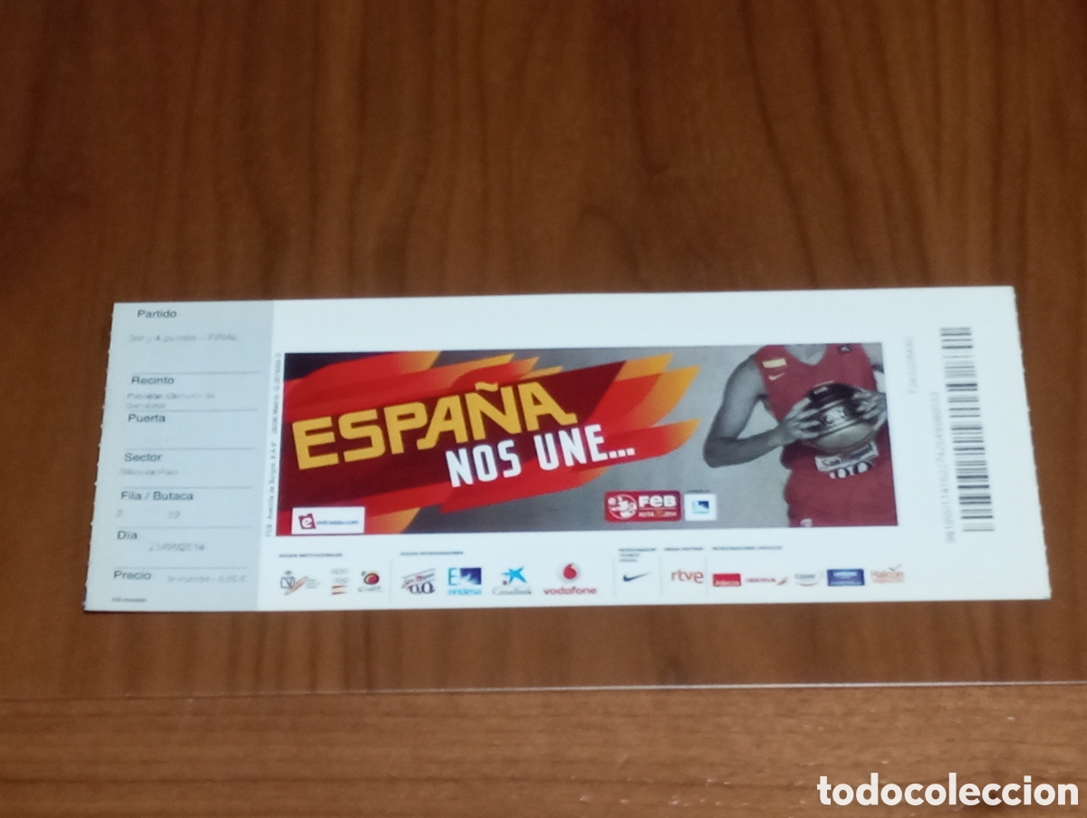 Coleccionismo deportivo: ENTRADA TORNEO BALONCESTO CIUTAT DE BADALONA 2014 ESPA&Ntilde;A CROACIA M&Eacute;XICO UCRANIA 4/4 PUESTO Y FINAL