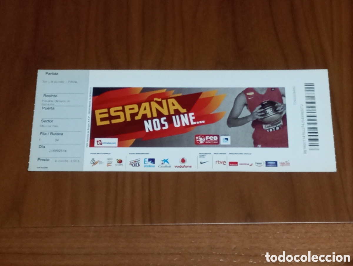 Coleccionismo deportivo: ENTRADA TORNEO BALONCESTO CIUTAT DE BADALONA 2014 ESPA&Ntilde;A CROACIA M&Eacute;XICO UCRANIA 4/4 PUESTO Y FINAL