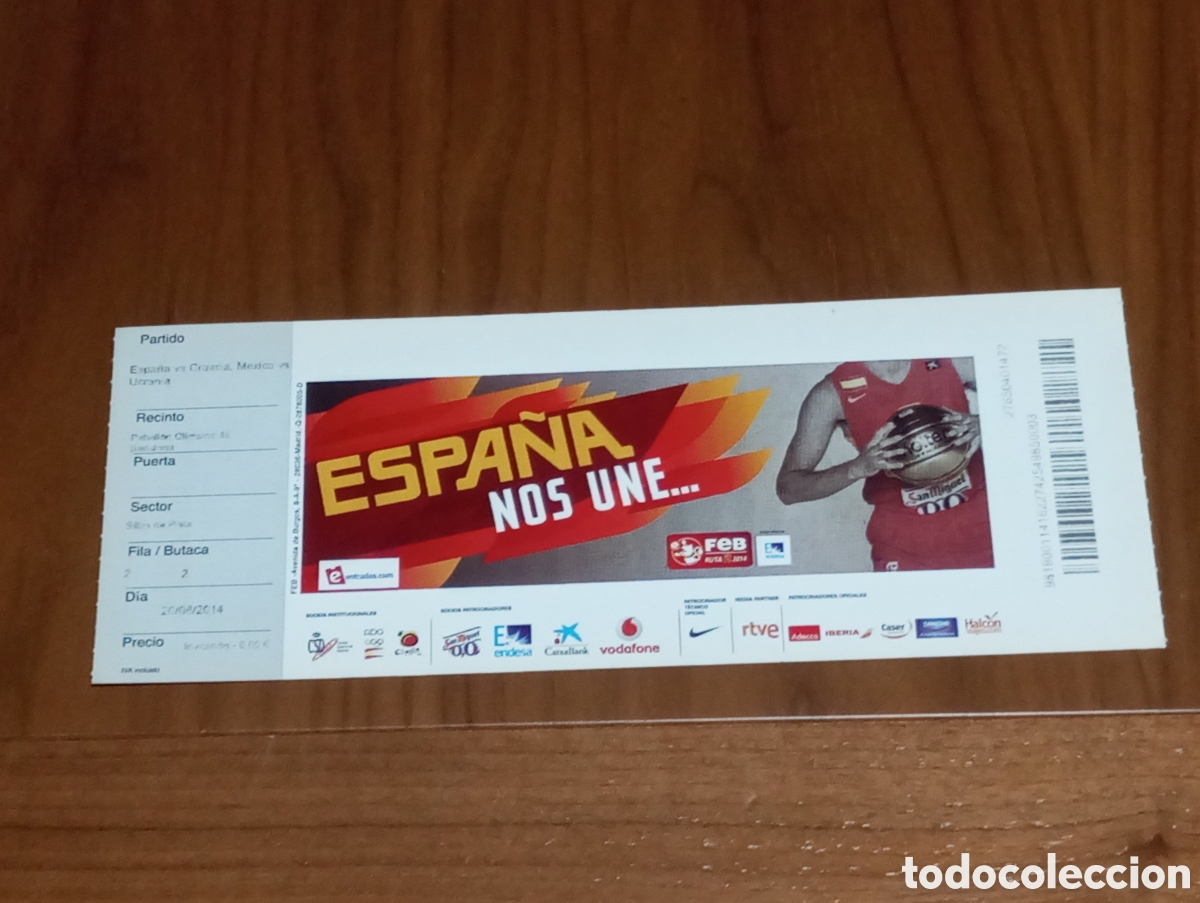 Coleccionismo deportivo: ENTRADA TORNEO BALONCESTO CIUTAT DE BADALONA 2014 ESPA&Ntilde;A CROACIA M&Eacute;XICO UCRANIA SEMIFINALES