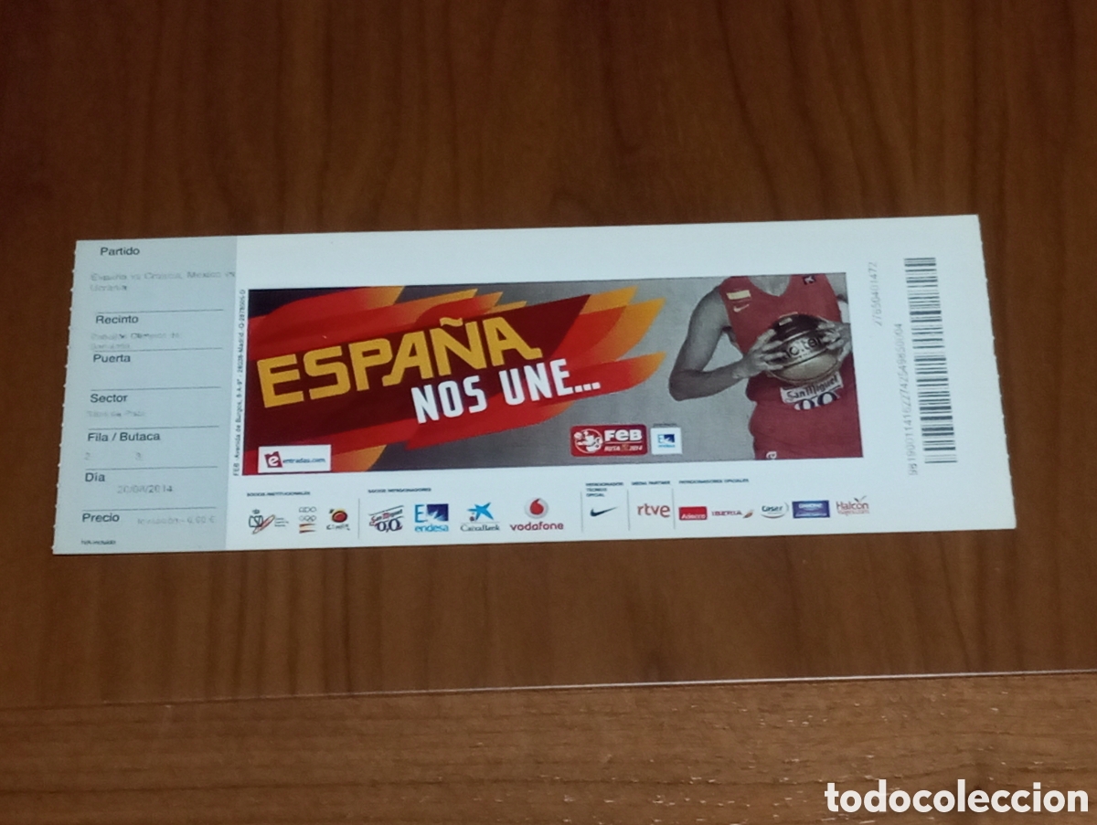 Coleccionismo deportivo: ENTRADA TORNEO BALONCESTO CIUTAT DE BADALONA 2014 ESPA&Ntilde;A CROACIA M&Eacute;XICO UCRANIA SEMIFINALES