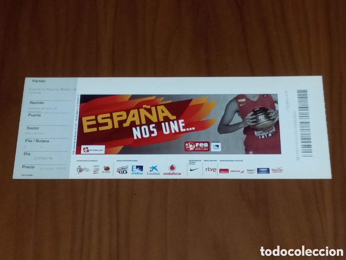 Coleccionismo deportivo: ENTRADA TORNEO BALONCESTO CIUTAT DE BADALONA 2014 ESPA&Ntilde;A CROACIA M&Eacute;XICO UCRANIA SEMIFINALES