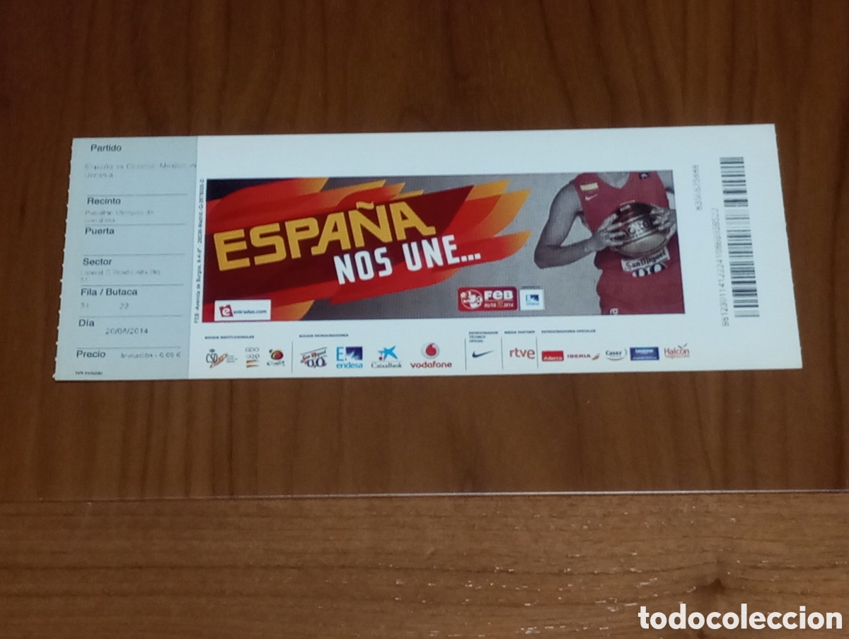 Coleccionismo deportivo: ENTRADA TORNEO BALONCESTO CIUTAT DE BADALONA 2014 ESPA&Ntilde;A CROACIA M&Eacute;XICO UCRANIA SEMIFINALES