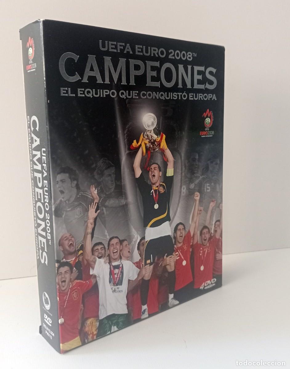 Coleccionismo deportivo: EUROCOPA FUTBOL AUSTRIA-SUIZA 2008 UEFA CAMPEONES! SELECCION ESPA&Ntilde;OLA BOX DVDS