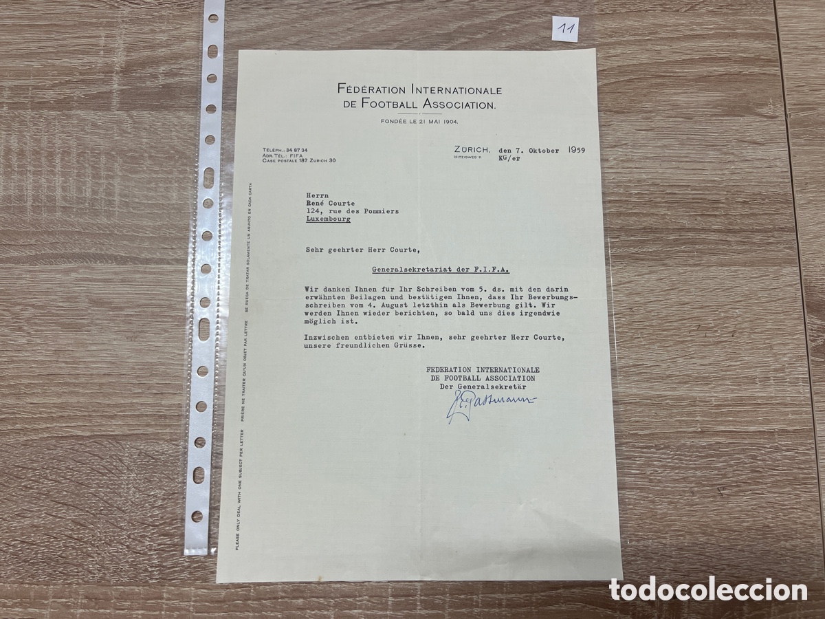 CARTA DOCUMENTO FIFA