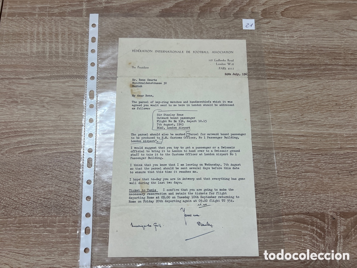 Coleccionismo deportivo: CARTA DOCUMENTO FIFA