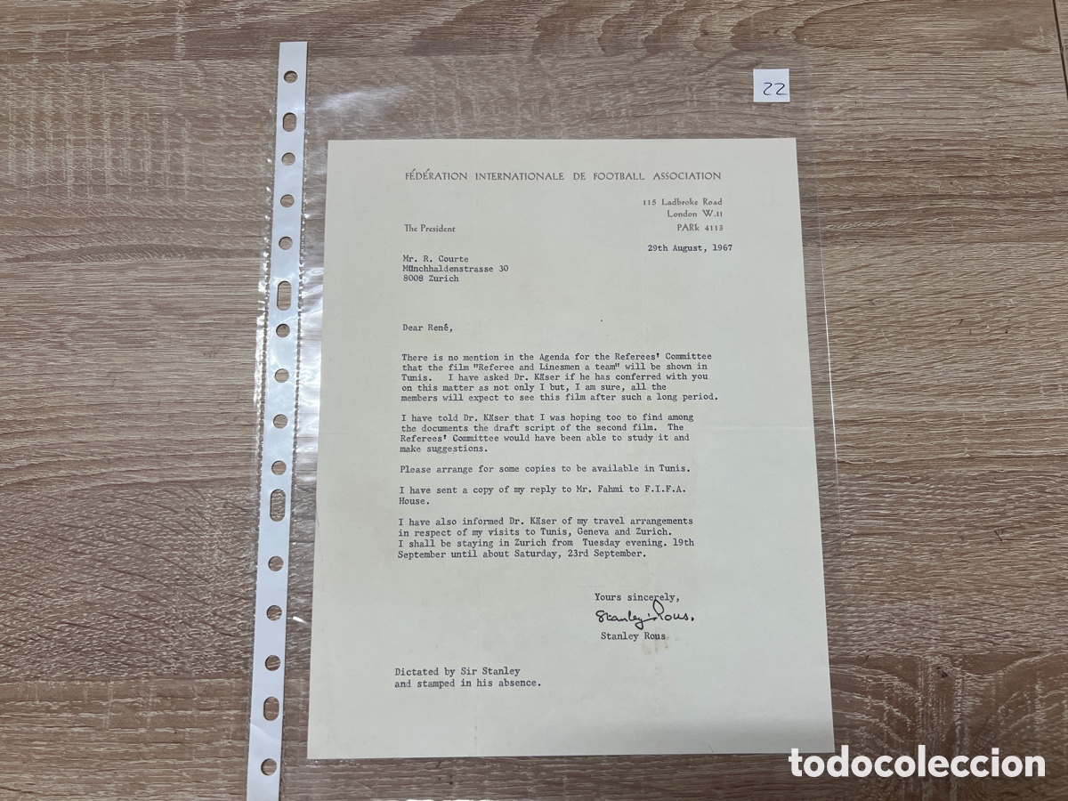 Coleccionismo deportivo: CARTA DOCUMENTO FIFA