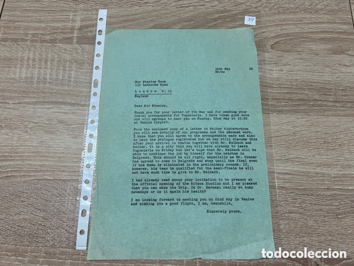 Coleccionismo deportivo: CARTA DOCUMENTO FIFA
