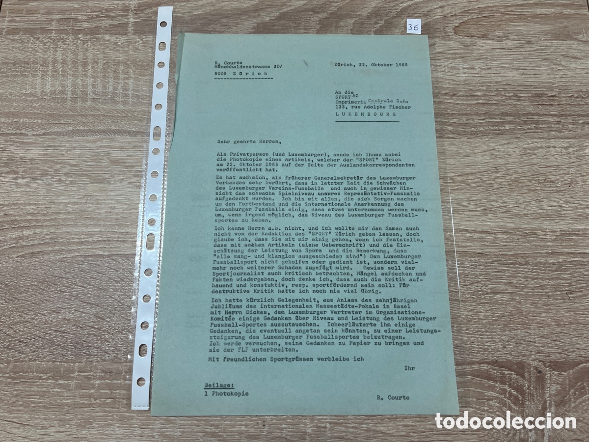Coleccionismo deportivo: CARTA DOCUMENTO FIFA