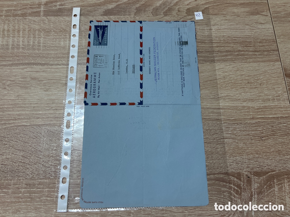 Coleccionismo deportivo: CARTA DOCUMENTO FIFA A&Ntilde;OS 60 - Foto 2