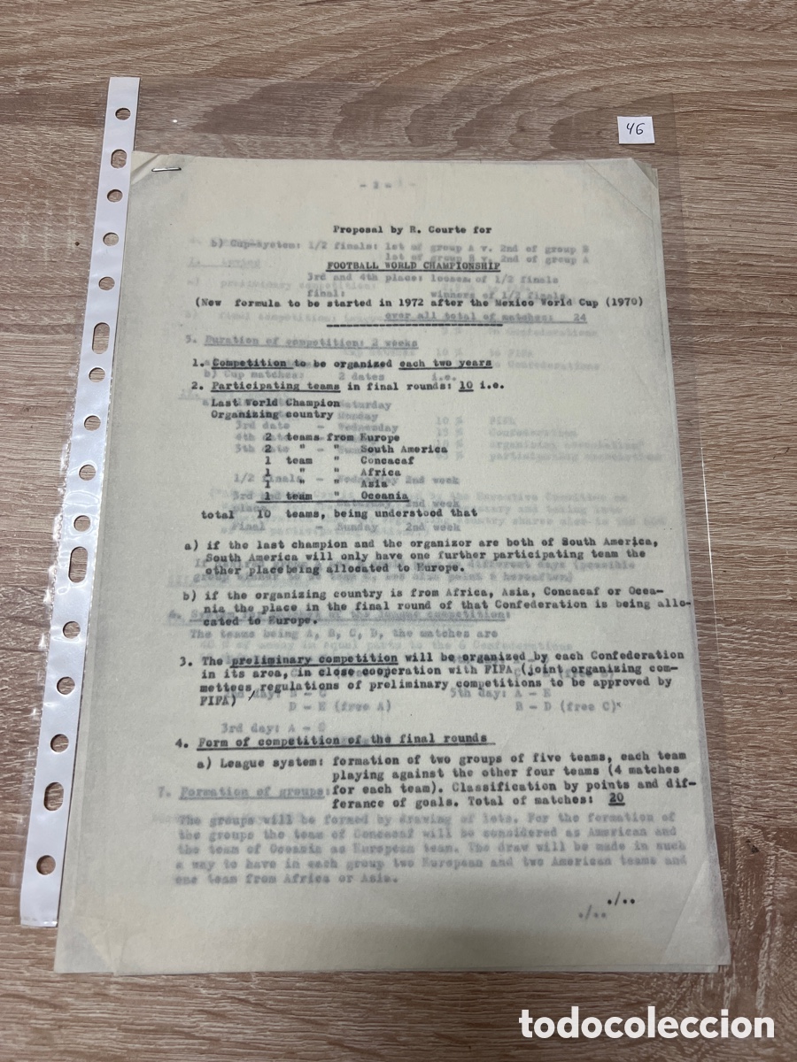 Coleccionismo deportivo: CARTA DOCUMENTO FIFA A&Ntilde;OS 60