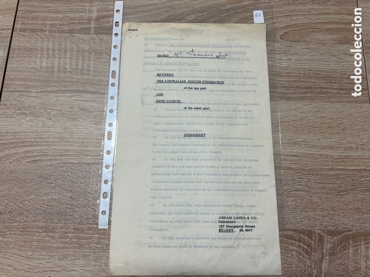 Coleccionismo deportivo: CARTA DOCUMENTO FIFA A&Ntilde;OS 60