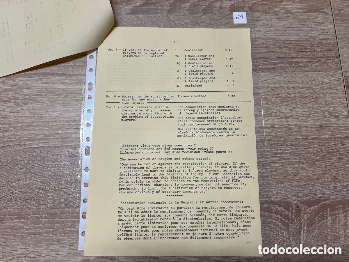Coleccionismo deportivo: CARTA DOCUMENTO FIFA A&Ntilde;OS 60 - Foto 2