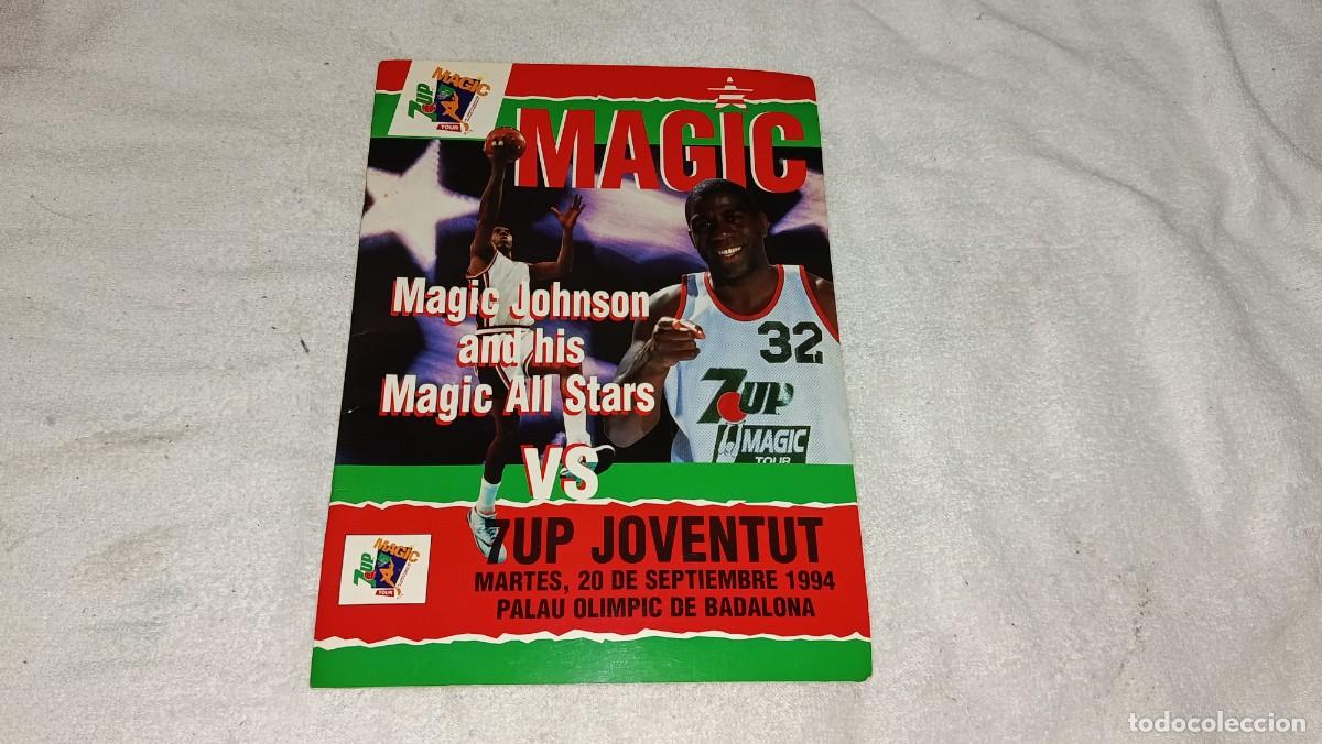 Coleccionismo deportivo: ANTIGUO FOLLETO PROGRAMA DEPORTIVO BALONCESTO MAGIC JOHNSON TOUR US 7UP JOVENTUT BADALONA 1994