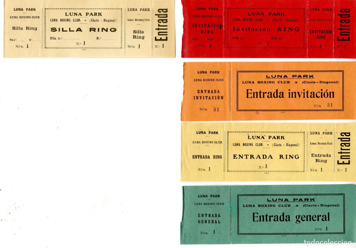 Coleccionismo deportivo: 5 Entradas Boxeo, Luna Park Boxing Club Barcelona