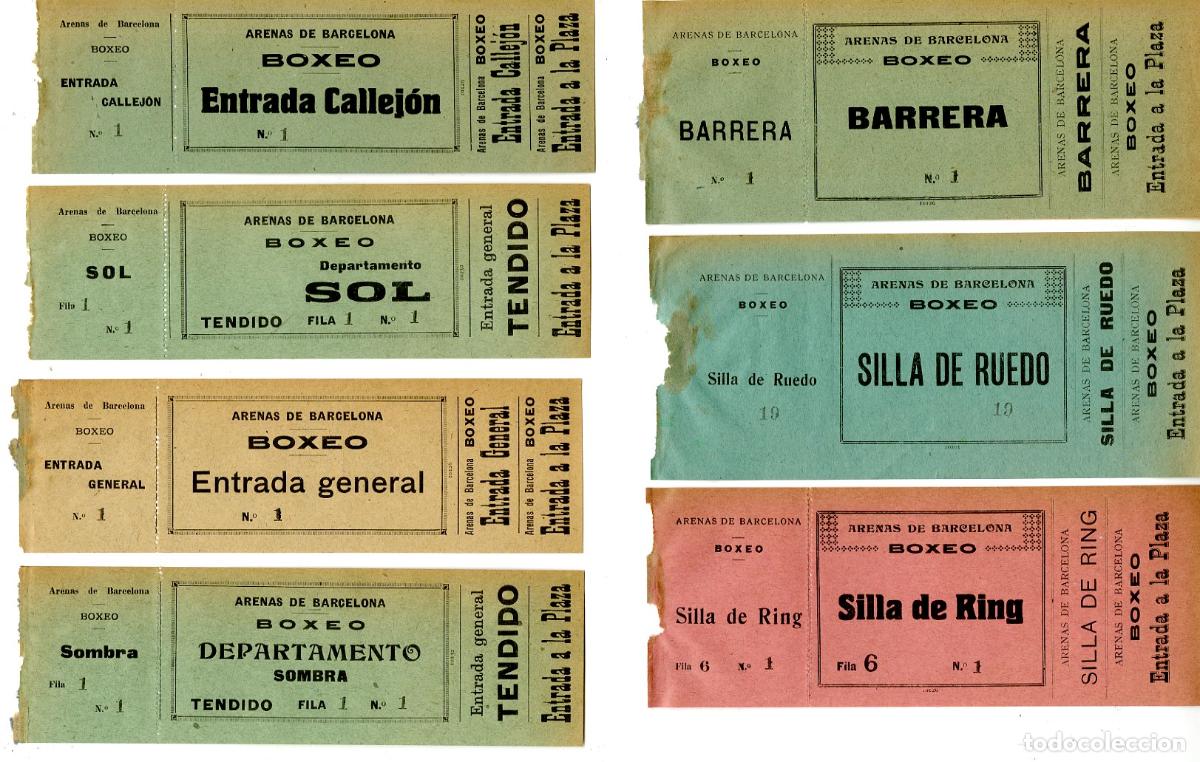 Coleccionismo deportivo: 8 Entradas Boxeo Arenas de Barcelona, todas diferentes