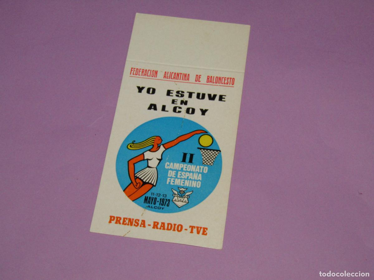 Coleccionismo deportivo: Antiguo Distintivo de Prensa II CAMPEONATO DE ESPA&Ntilde;A FEMENINO en Alcoy del 11-13 de Mayo de 1973
