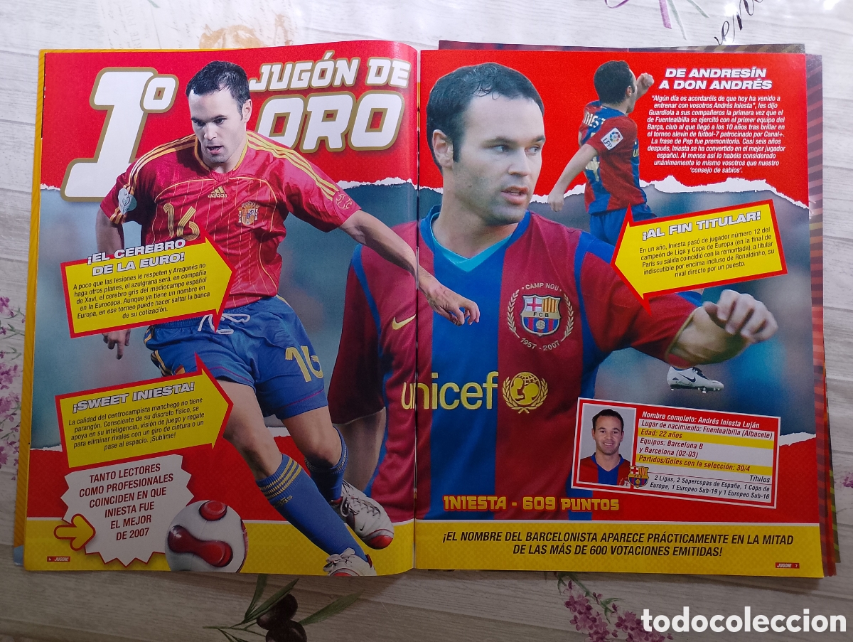 Coleccionismo deportivo: Andr&eacute;s Iniesta. Reportaje de prensa. FC Barcelona