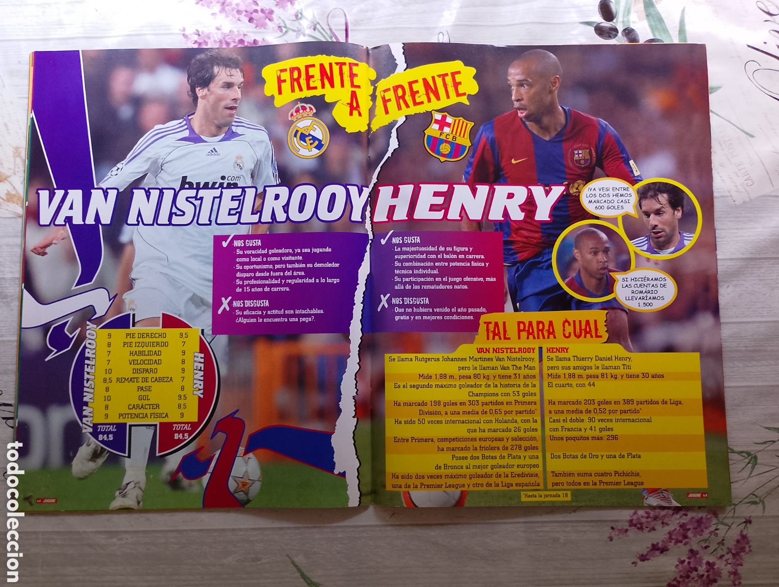 Coleccionismo deportivo: Van Nistelrooy y Henry. Frente a frente. Real Madrid - Barcelona FC
