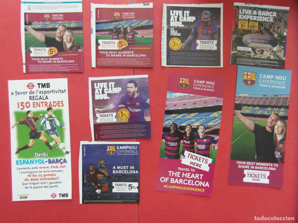 Coleccionismo deportivo: EF: BCN100 - COL. BARCELONA 9 VALES Y FOLLETOS F.C BARCELONA -LEEINT