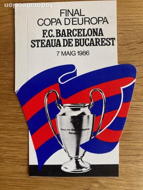 Coleccionismo deportivo: PEGATINA ADHESIVO FINAL COPA DE EUROPA CHAMPIONS BARCELONA STEAUA BUCAREST 1986