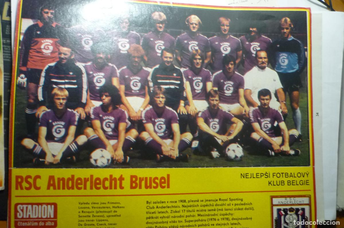 Coleccionismo deportivo: lamina revista extranjra euipo anderlecht brusel