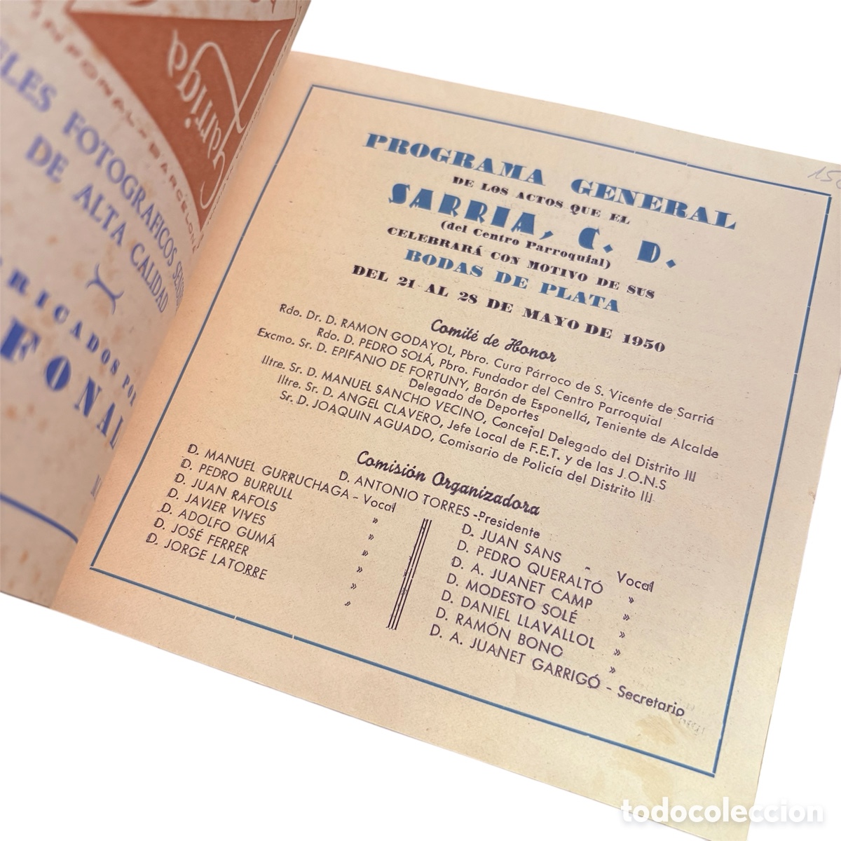 Coleccionismo deportivo: Programa bodas de Plata sarria c.f. Mayo 1950 - Foto 2