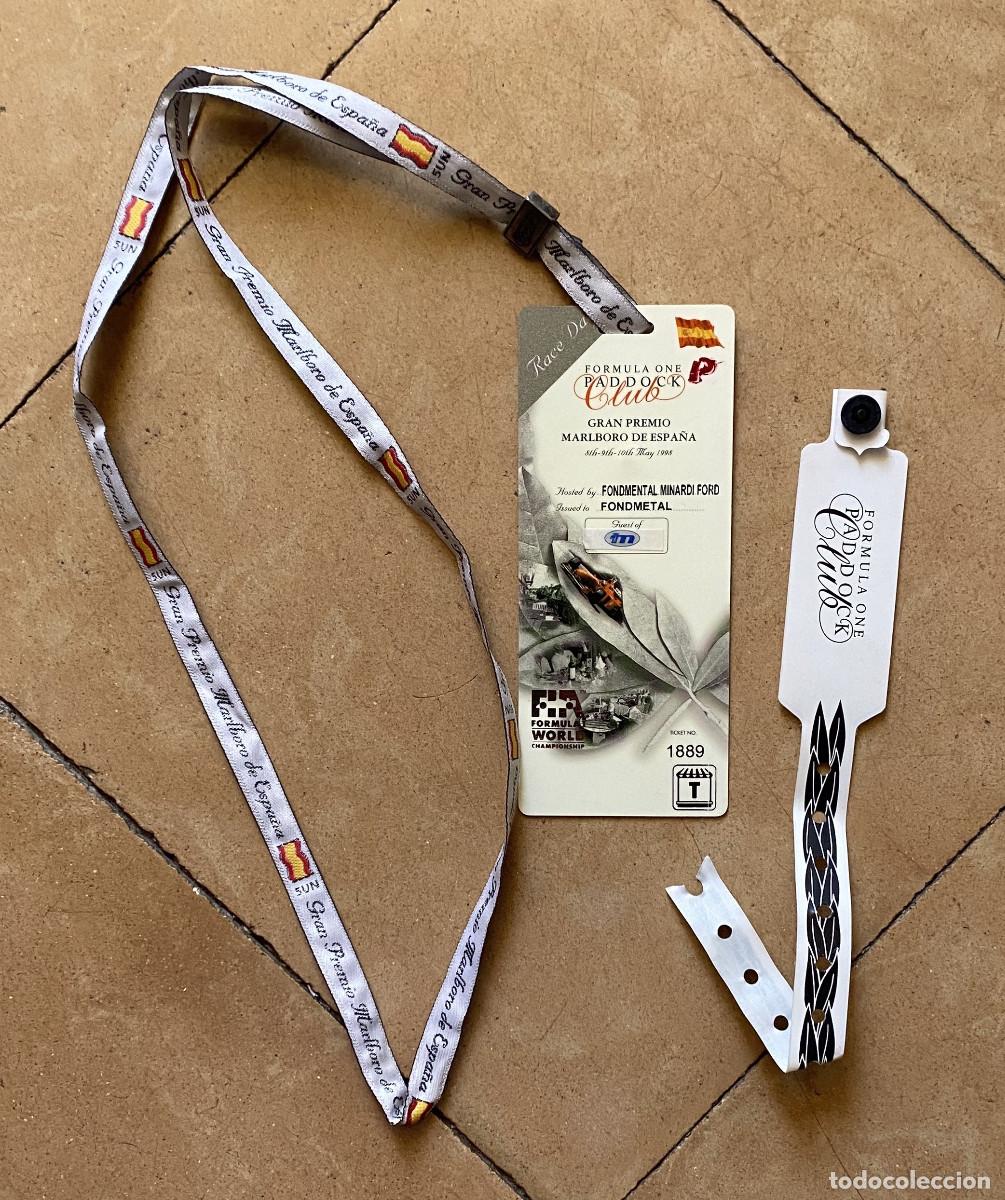 Coleccionismo deportivo: Acreditaci&oacute;n y pulsera pase Paddock Club Formula 1 - 1998