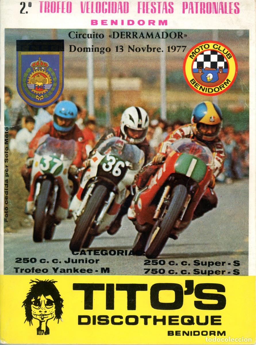 Coleccionismo deportivo: Programa de mano de carrera de motos de Benidorm