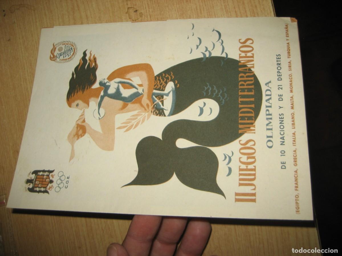 Coleccionismo deportivo: II Juegos Mediterraneos . Olimpiada 1955 . D&iacute;ptico