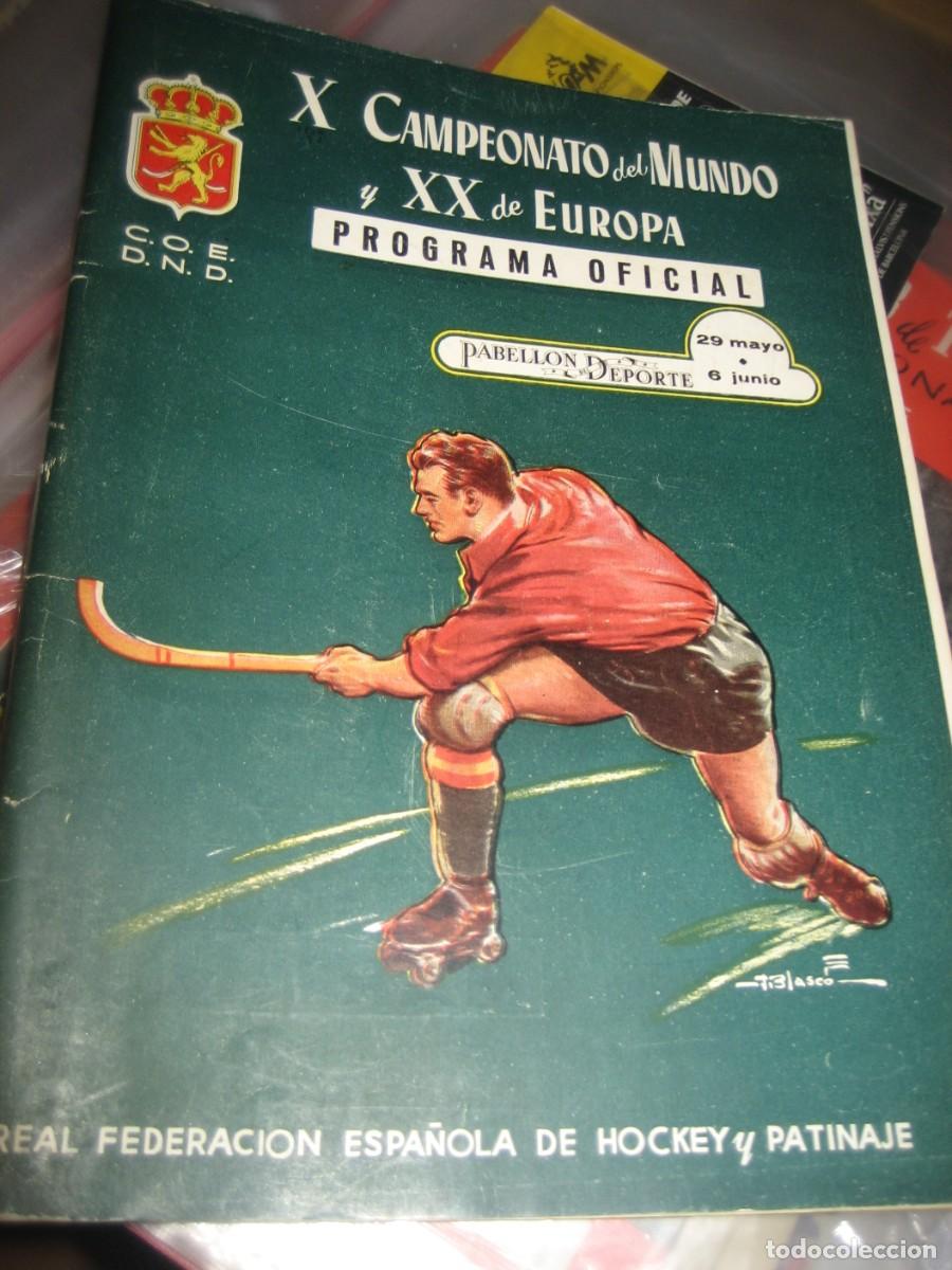 Coleccionismo deportivo: Programa oficial X Campeonatos del Mundo XX de Europa Hockey y patinaje