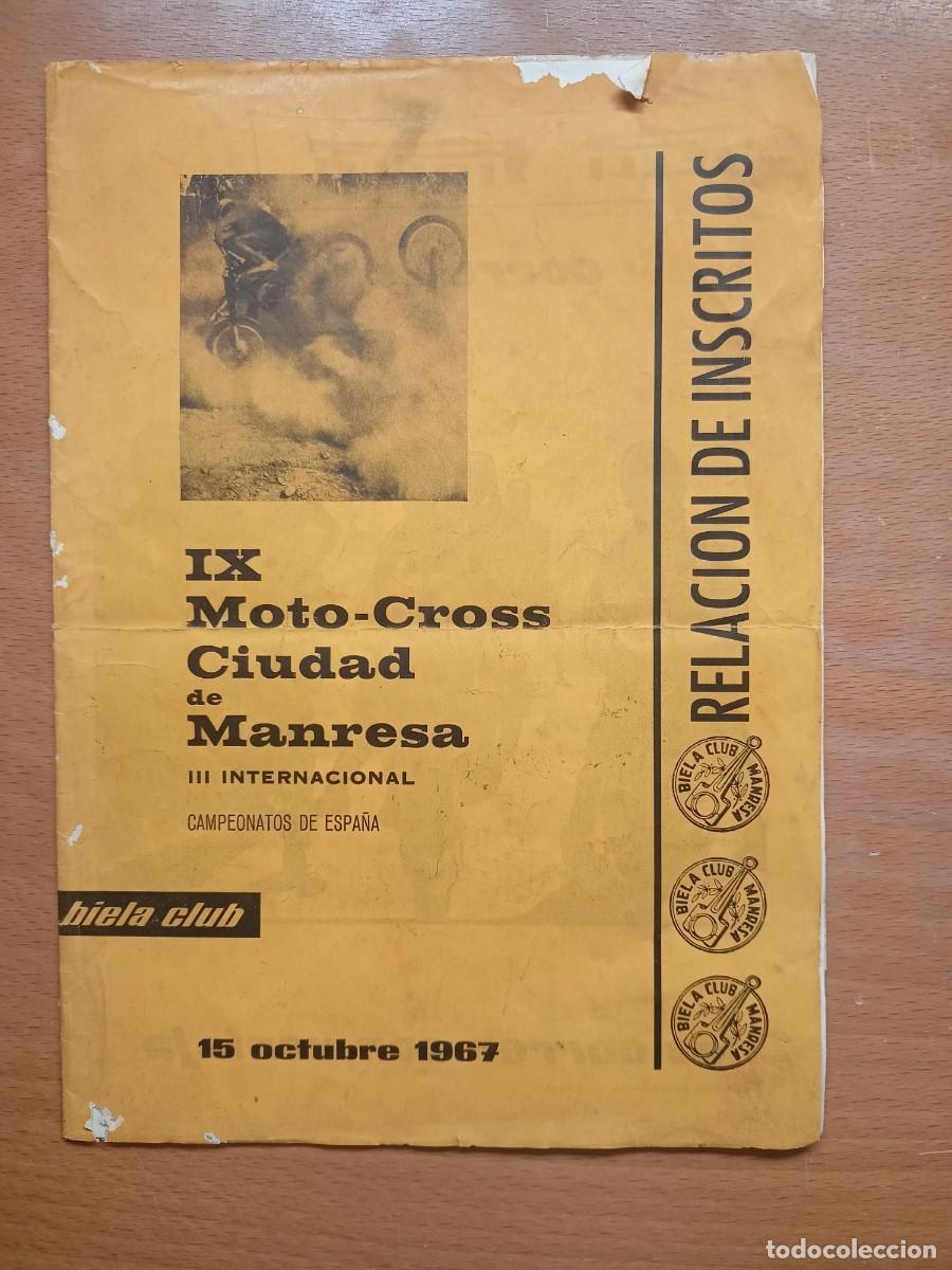 Coleccionismo deportivo: PROGRAMA &rdquo;IX MOTO-CROSS CIUDAD DE MANRESA&rdquo; III INTERNACIONAL CAMPEONATOS DE ESPA&Ntilde;A-OCTUBRE 1967