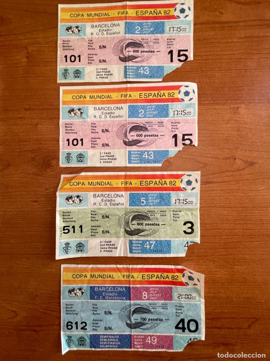 Coleccionismo deportivo: 4 entradas Mundial 1982 Espa&ntilde;a