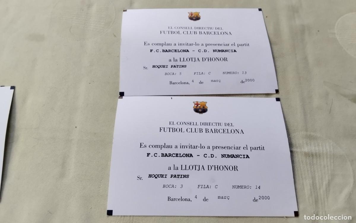 Coleccionismo deportivo: F.C. BARCELONA DOS INVITACIONES HOQUEI PATINS LLOTJA DE HONOR , PALCO DE HONOR , A&Ntilde;O 2000