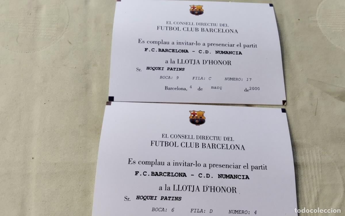 Coleccionismo deportivo: F.C. BARCELONA DOS INVITACIONES LLOTJA D'HONOR (PALCO DE HONOR) HOQUEI PATINS A&Ntilde;O 2000