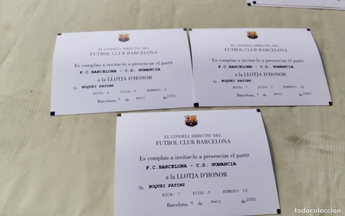 Coleccionismo deportivo: F.C. BARCELONA TRES INVITACIONES PALCO DE HONOR HOQUEI PATINES A&Ntilde;O 2000 , RARO