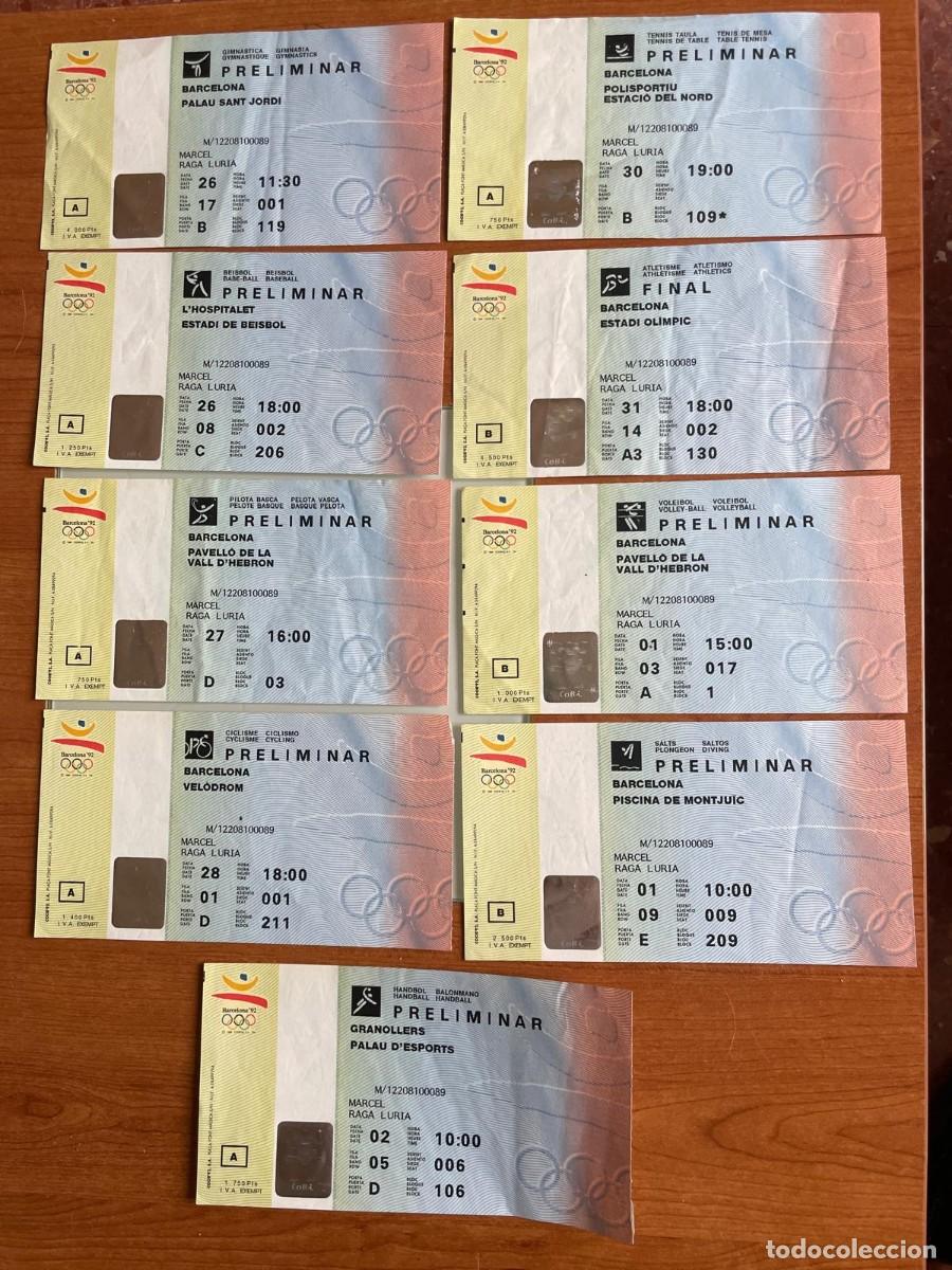 Coleccionismo deportivo: 9 entradas diversos deportes JJOO Barcelona'92