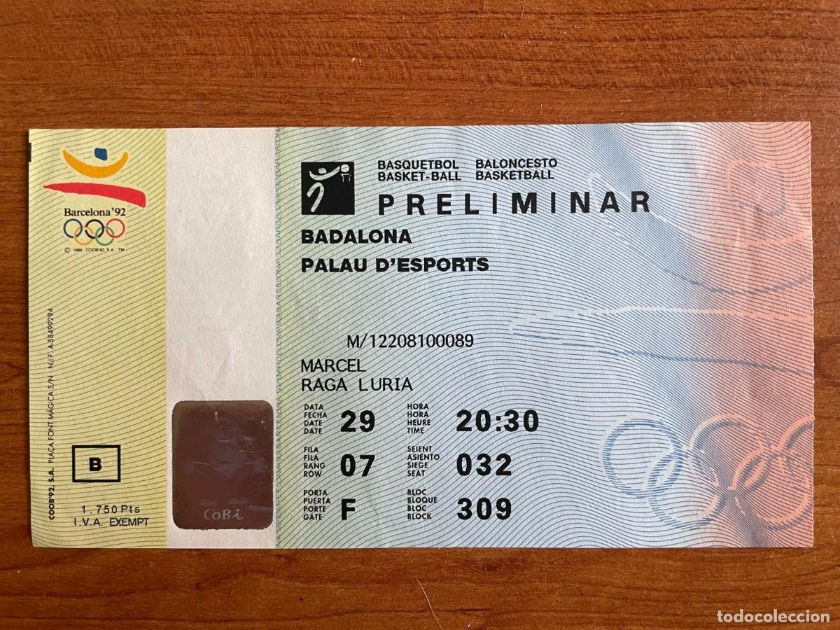 Coleccionismo deportivo: Entrada JJOO Barcelona'92 - baloncesto (USA - Alemania) 29.07.1992