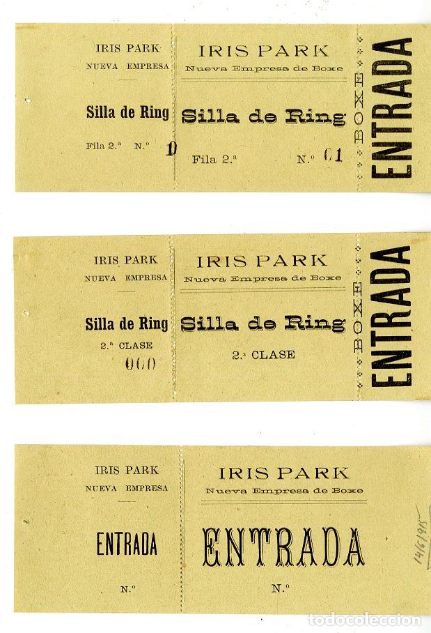 Coleccionismo deportivo: Tres entradas de Boxeo Iris Park - Iris Park