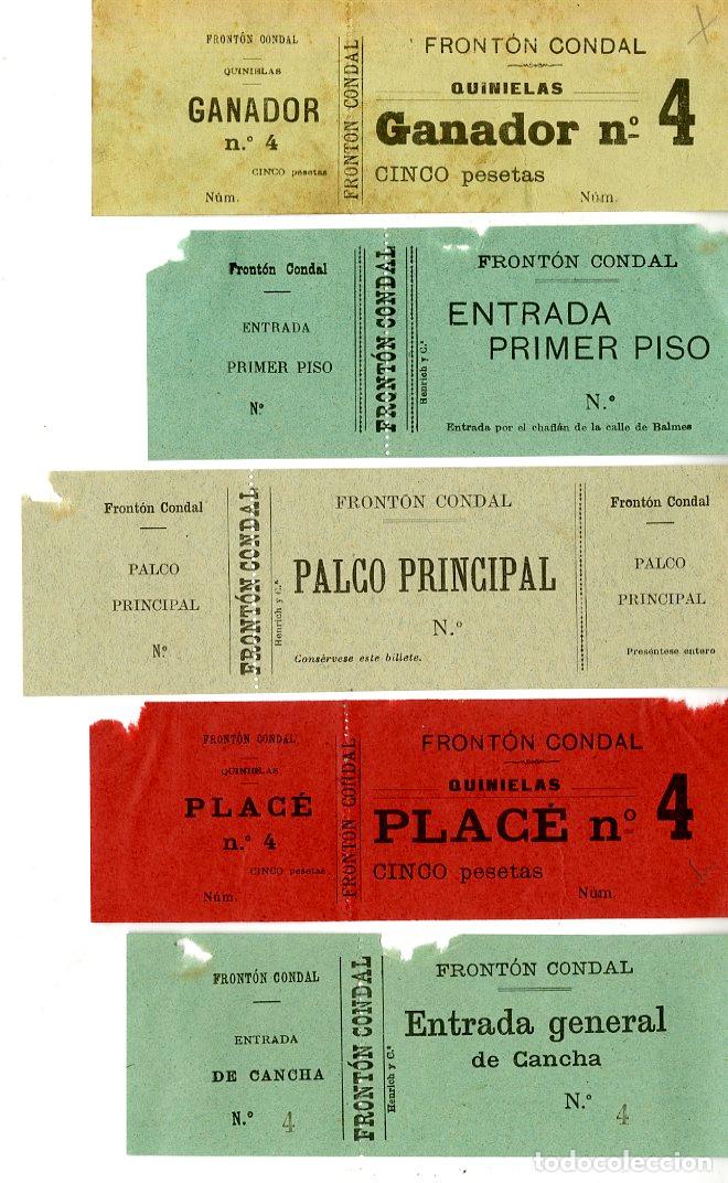 Coleccionismo deportivo: Set de entradas y boletos de quiniela Front&oacute;n Central - Front&oacute;n Central - Foto 1