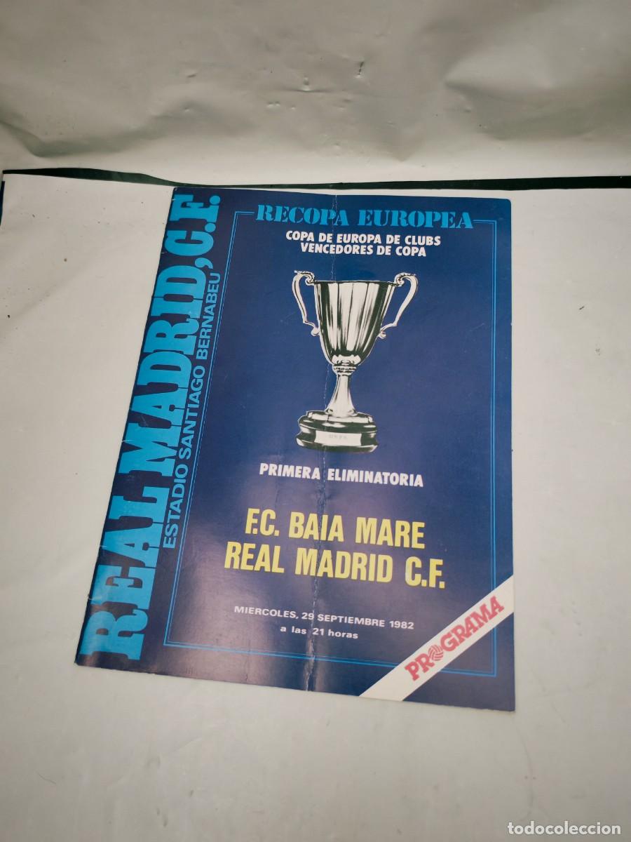 Coleccionismo deportivo: Programa Oficial Partido RECOPA EUROPEA: F.C. Baia Mare-Real Madrid: Primera eliminatoria (1982(