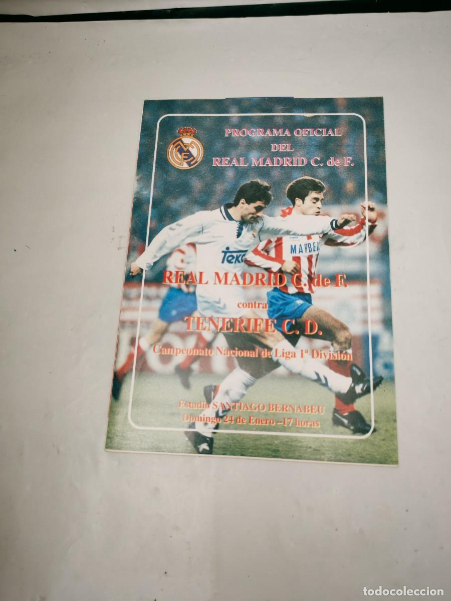 Coleccionismo deportivo: Programa Oficial Partido de Liga: Real Madrid-Tenerife, Santiago Bernab&eacute;u, 24 Enero 1993